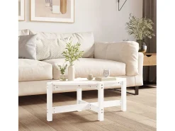 Clearance Mesa de centro | Mesa de apoio 87x48x35 cm madeira de pinho maciça Branco