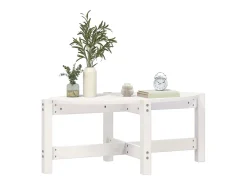 Clearance Mesa de centro | Mesa de apoio 87x48x35 cm madeira de pinho maciça Branco