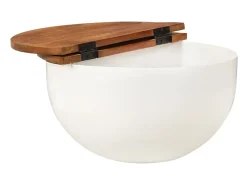 Mesa De Centro| Mesa de centro | Mesa de apoio 50x27 cm madeira recuperada maciça Branco