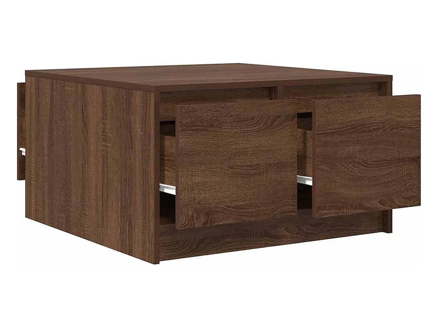 Best Mesa de centro | Mesa de apoio com gavetas 70.5x70x40 cm carvalho Castanho