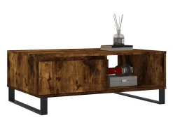 Best Mesa de centro | Mesa de apoio 90x60x35 cm derivados de madeira carvalho fumado Castanho
