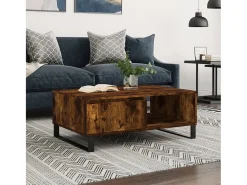 Best Mesa de centro | Mesa de apoio 90x60x35 cm derivados de madeira carvalho fumado Castanho