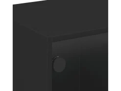 Mesa de centro | Mesa de apoio c/ portas de vidro 68x50x42 cm^ Mesa De Centro