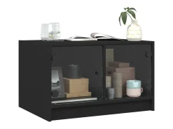 Mesa de centro | Mesa de apoio c/ portas de vidro 68x50x42 cm^ Mesa De Centro