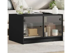 Mesa de centro | Mesa de apoio c/ portas de vidro 68x50x42 cm^ Mesa De Centro