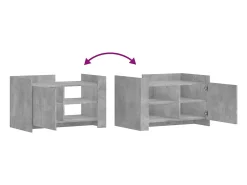 Mesa De Centro| Mesa de centro | Mesa de apoio 80x50x50 cm derivados de madeira cinza cimento Cinzento