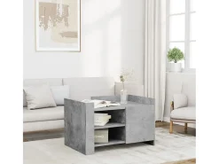 Mesa De Centro| Mesa de centro | Mesa de apoio 80x50x50 cm derivados de madeira cinza cimento Cinzento