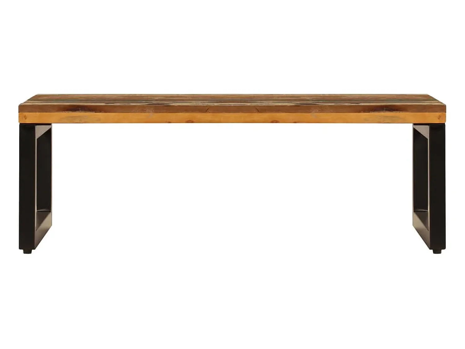 Mesa De Centro* Mesa de centro | Mesa de apoio | Mesa de café 100x50x35 cm madeira recuperada maciça e aço Castanho