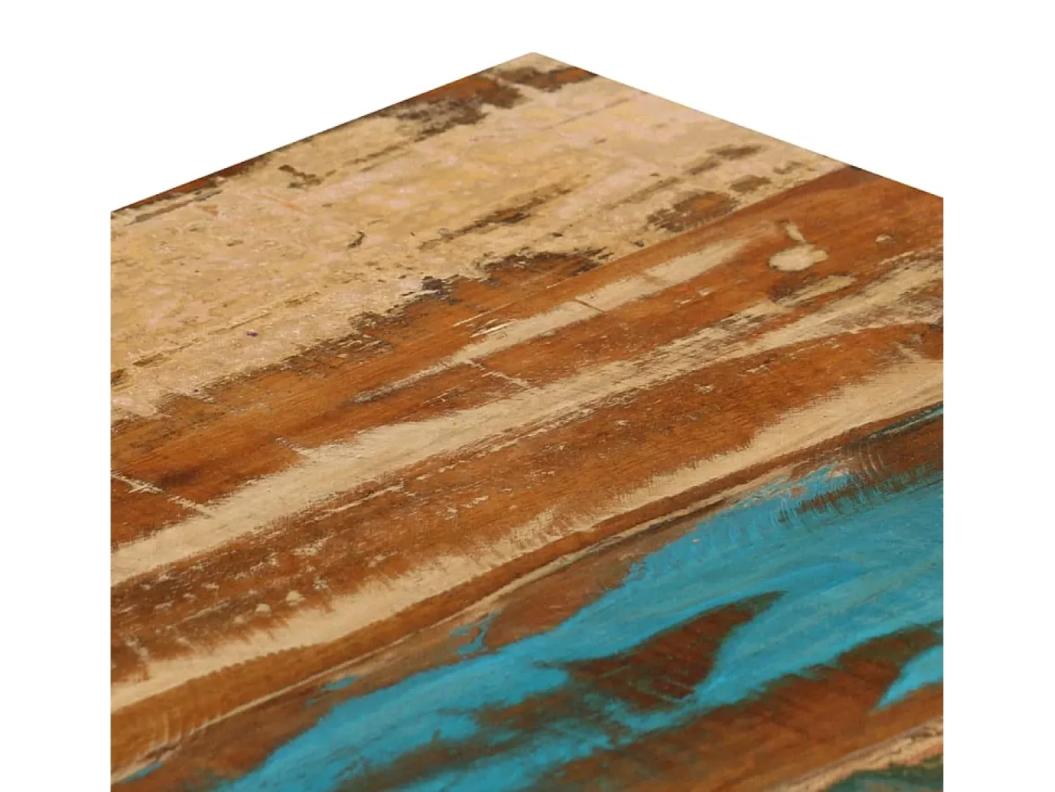 Mesa De Centro* Mesa de centro | Mesa de apoio | Mesa de café 100x50x35 cm madeira recuperada maciça e aço Castanho