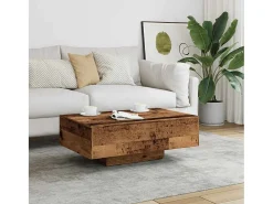 Mesa De Centro| Mesa de centro | Mesa de apoio | Mesa de café 85x55x31 cm derivados de madeira madeira velha Castanho