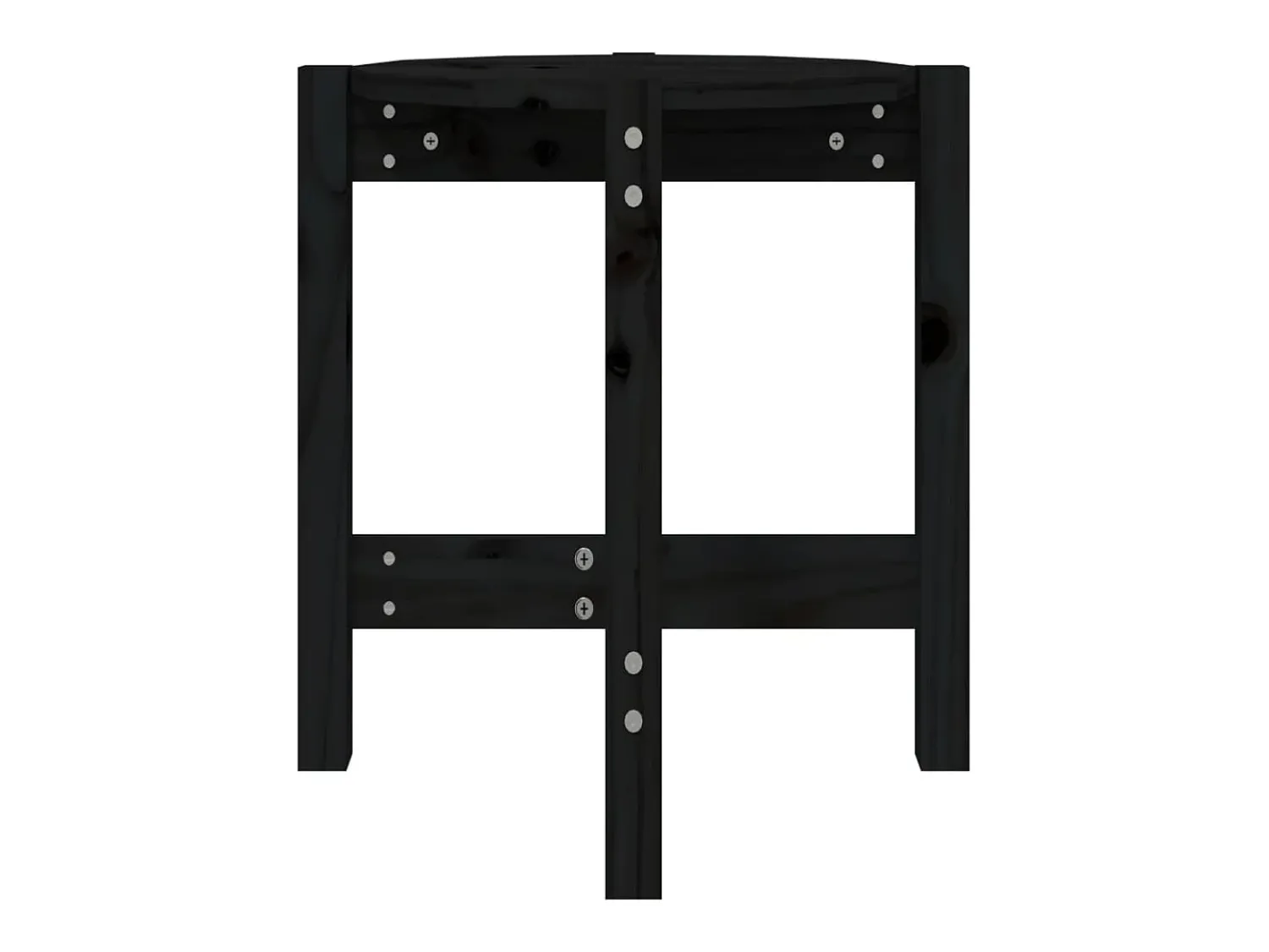 Mesa De Centro| Mesa de centro | Mesa de apoio Ø 42.5x45 cm madeira de pinho maciça Preto