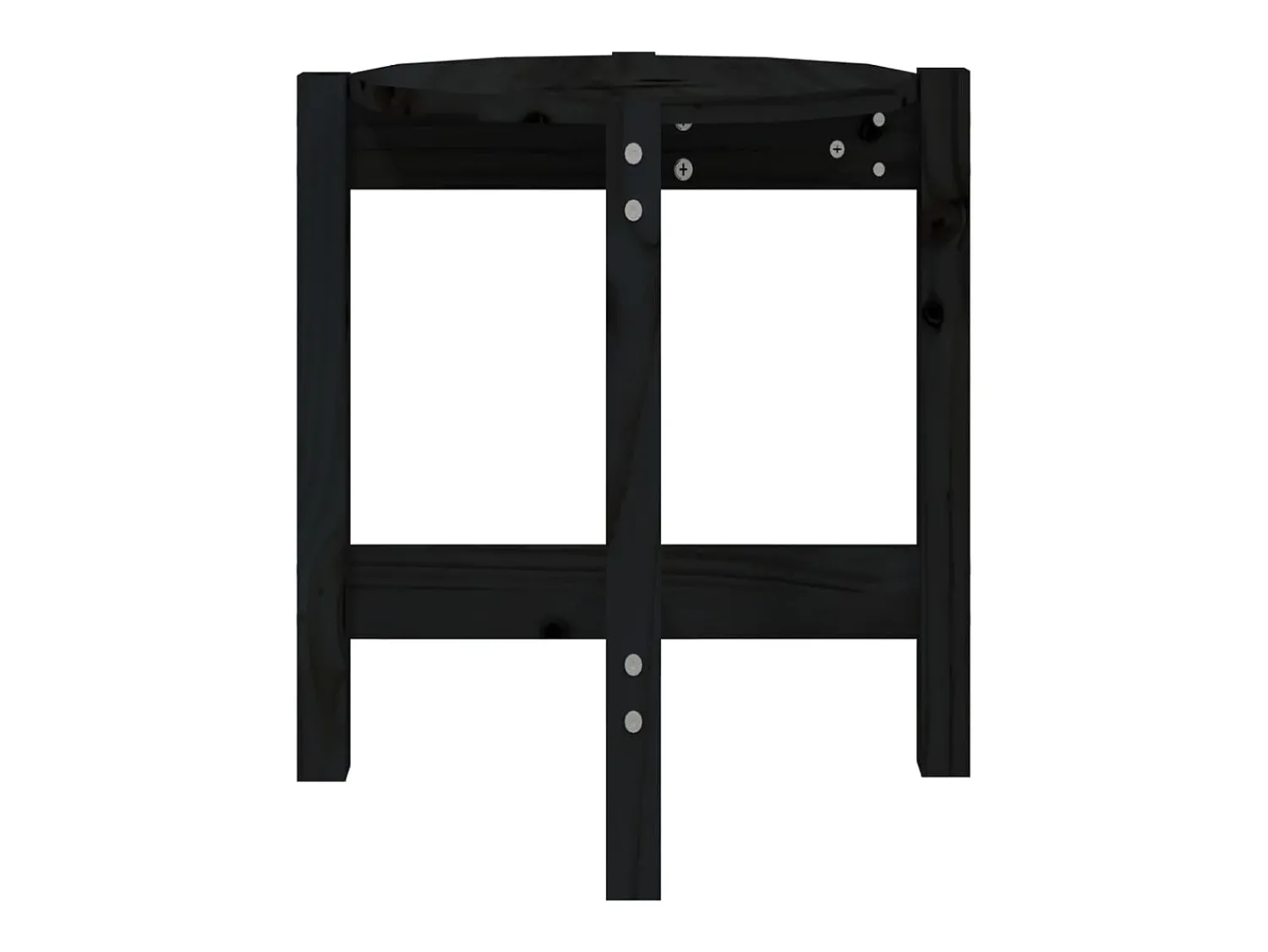 Mesa De Centro| Mesa de centro | Mesa de apoio Ø 42.5x45 cm madeira de pinho maciça Preto