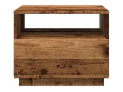 Mesa de centro | Mesa de apoio com luzes LED 50x49x40 cm madeira velha^ Mesa De Centro