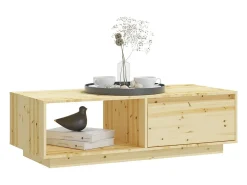 Discount Mesa de centro | Mesa de apoio | Mesa de café 110x50x33.5 cm abeto maciço Castanho