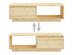 Discount Mesa de centro | Mesa de apoio | Mesa de café 110x50x33.5 cm abeto maciço Castanho