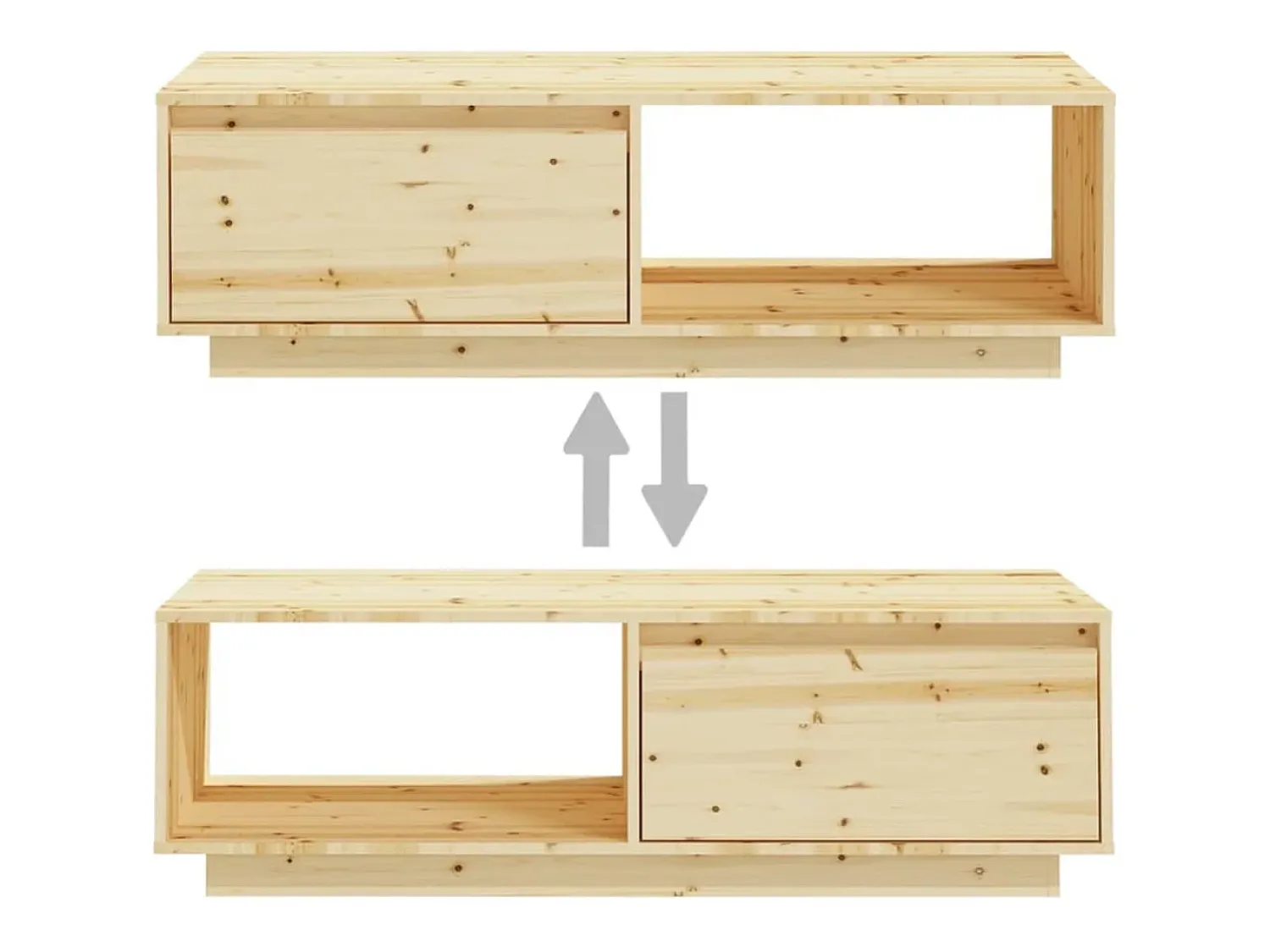 Discount Mesa de centro | Mesa de apoio | Mesa de café 110x50x33.5 cm abeto maciço Castanho