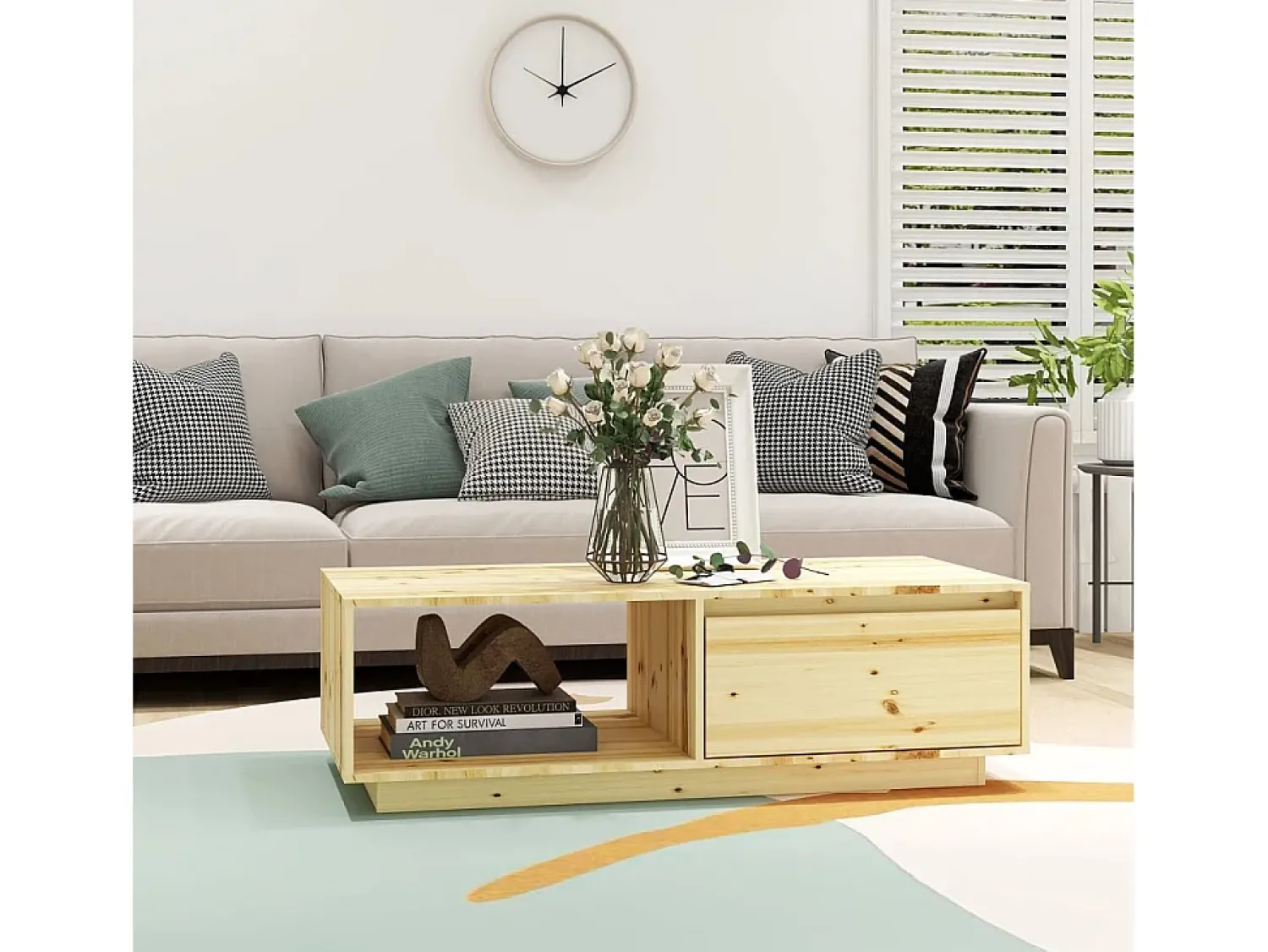 Discount Mesa de centro | Mesa de apoio | Mesa de café 110x50x33.5 cm abeto maciço Castanho