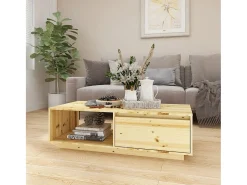 Discount Mesa de centro | Mesa de apoio | Mesa de café 110x50x33.5 cm abeto maciço Castanho