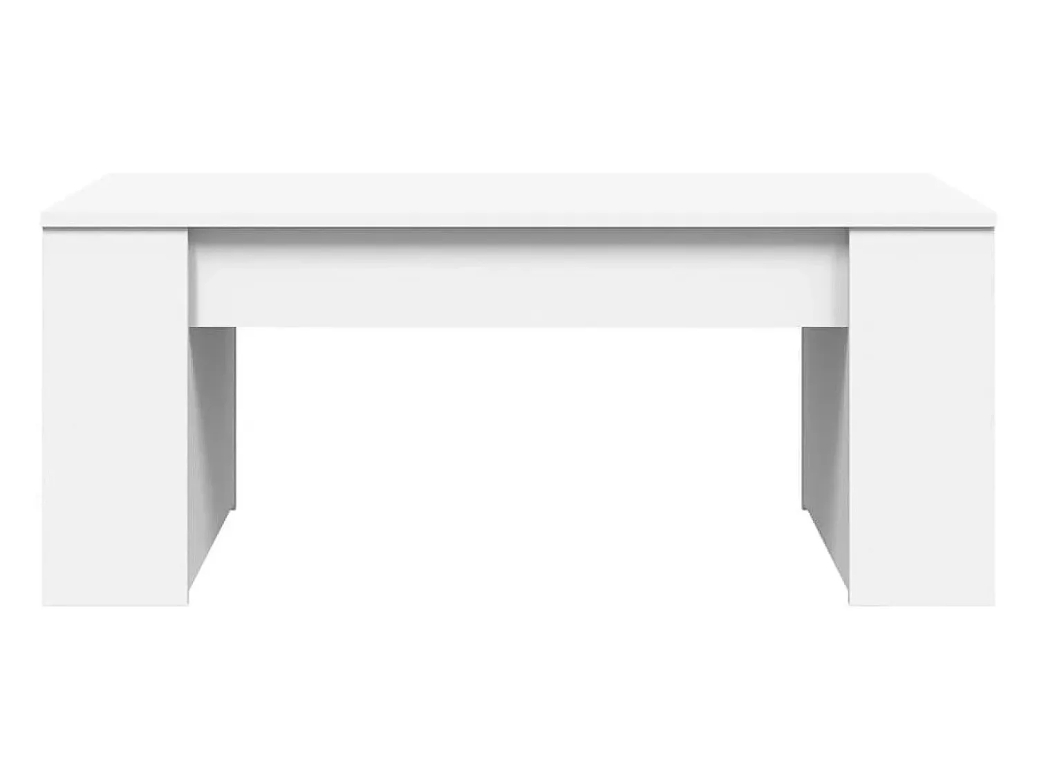 Mesa De Centro* Mesa de centro | Mesa de apoio 102x55x42 cm derivados de madeira Branco