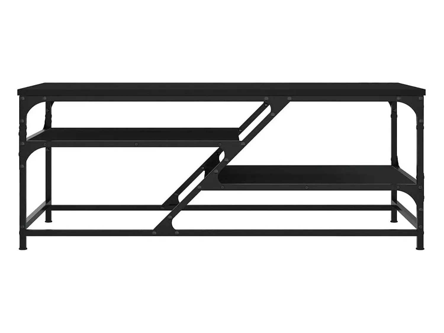 Mesa De Centro| Mesa de centro | Mesa de apoio 100x49x40 cm derivados de madeira Preto