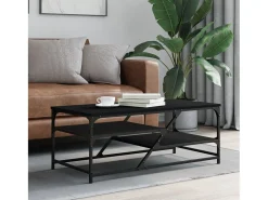 Mesa De Centro| Mesa de centro | Mesa de apoio 100x49x40 cm derivados de madeira Preto