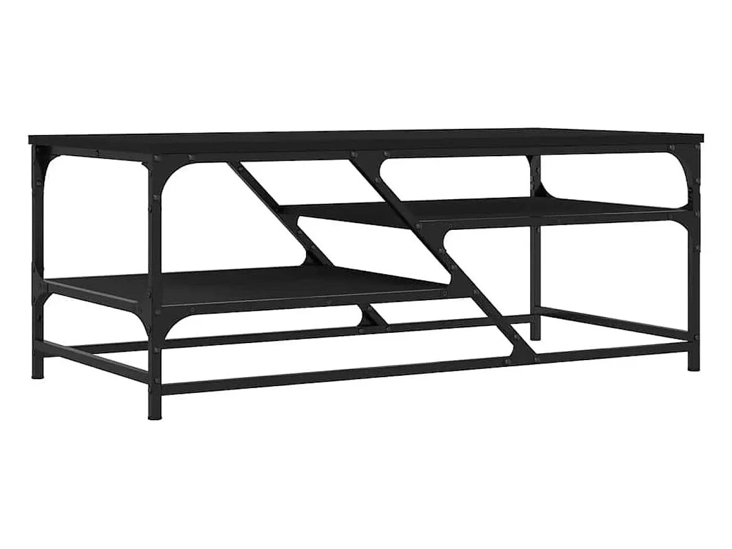 Mesa De Centro| Mesa de centro | Mesa de apoio 100x49x40 cm derivados de madeira Preto