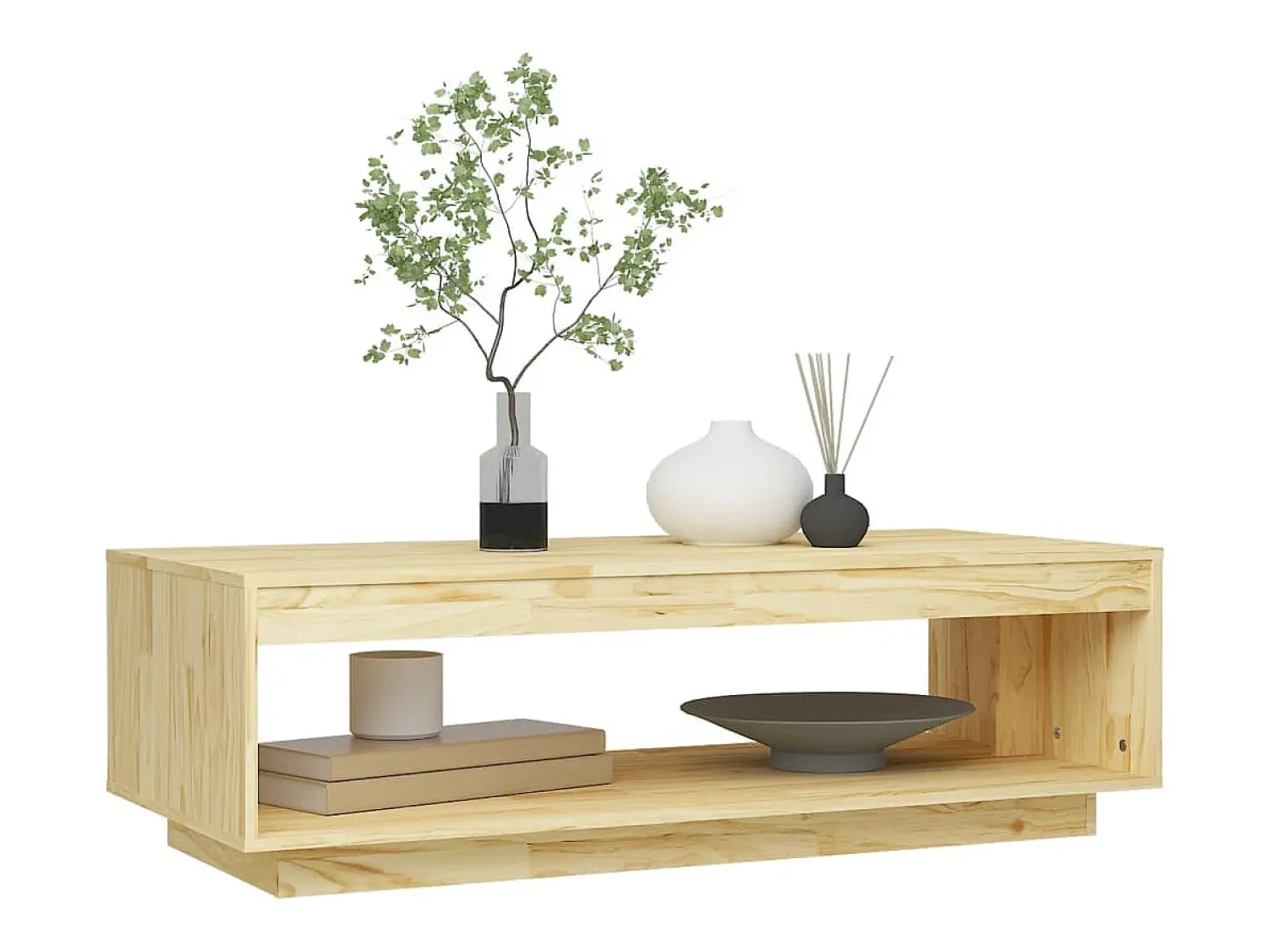 Mesa De Centro* Mesa de centro | Mesa de apoio | Mesa de café 110x50x33.5 cm madeira de pinho maciça Castanho