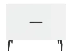 Clearance Mesa de centro | Mesa de apoio 50x50x40 cm madeira processada brilhante Branco