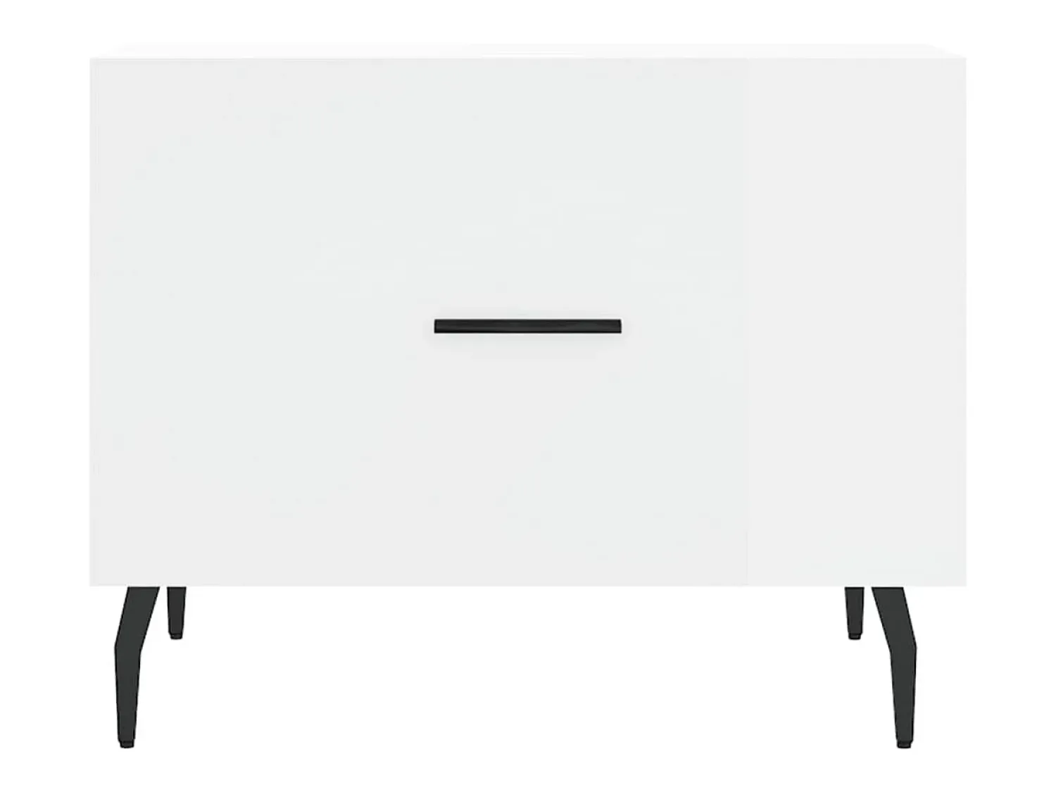 Clearance Mesa de centro | Mesa de apoio 50x50x40 cm madeira processada brilhante Branco