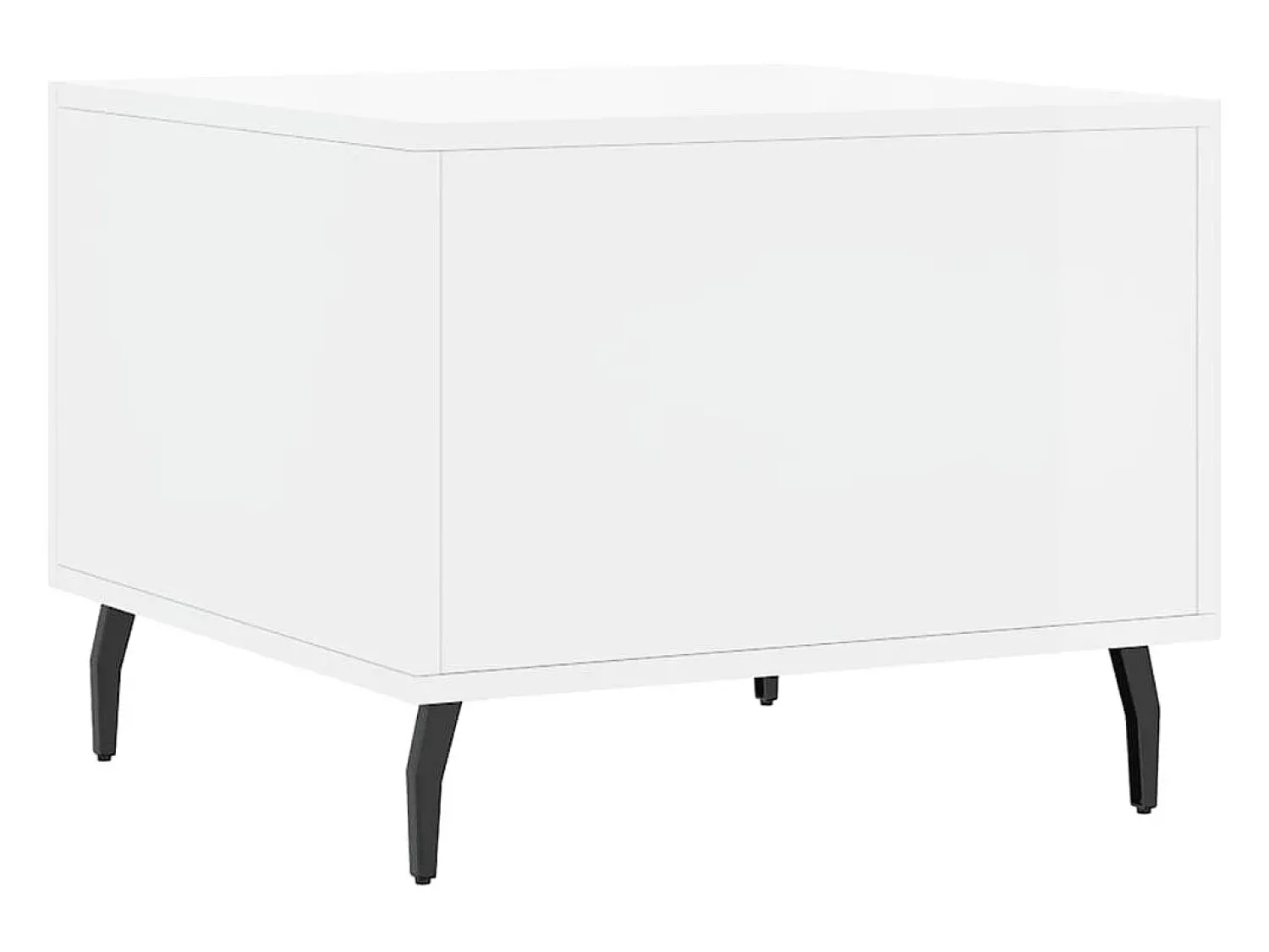 Clearance Mesa de centro | Mesa de apoio 50x50x40 cm madeira processada brilhante Branco