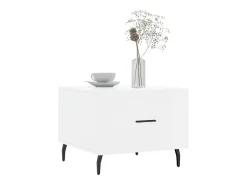 Clearance Mesa de centro | Mesa de apoio 50x50x40 cm madeira processada brilhante Branco