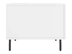 Clearance Mesa de centro | Mesa de apoio 50x50x40 cm madeira processada brilhante Branco