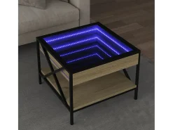 Online Mesa de centro | Mesa de apoio luzes LED Infinity 50x50x38 cm carvalho sonoma Castanho