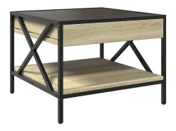Online Mesa de centro | Mesa de apoio luzes LED Infinity 50x50x38 cm carvalho sonoma Castanho