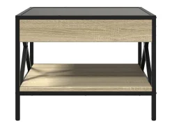 Online Mesa de centro | Mesa de apoio luzes LED Infinity 50x50x38 cm carvalho sonoma Castanho