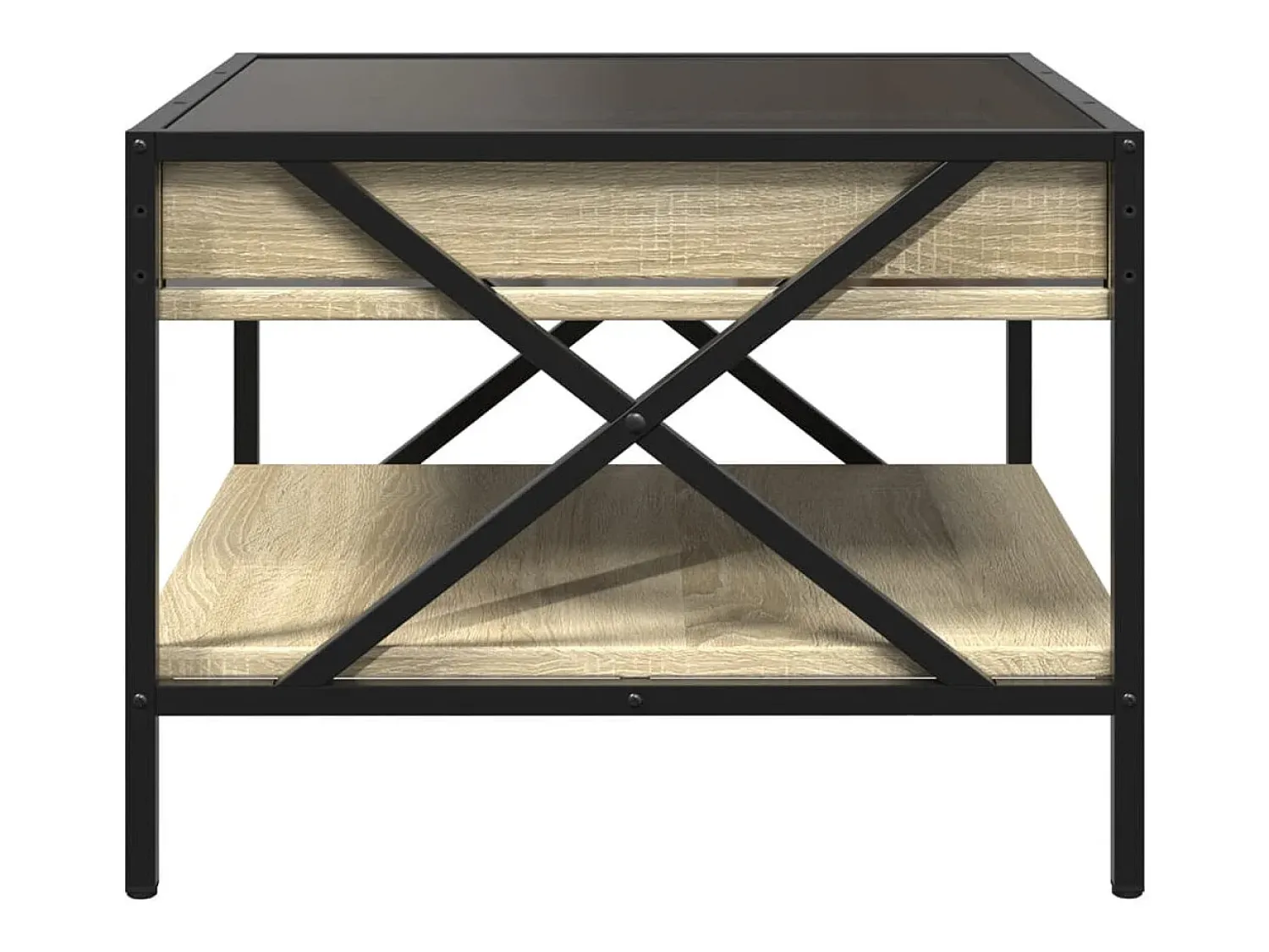 Online Mesa de centro | Mesa de apoio luzes LED Infinity 50x50x38 cm carvalho sonoma Castanho