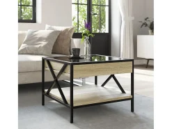Online Mesa de centro | Mesa de apoio luzes LED Infinity 50x50x38 cm carvalho sonoma Castanho