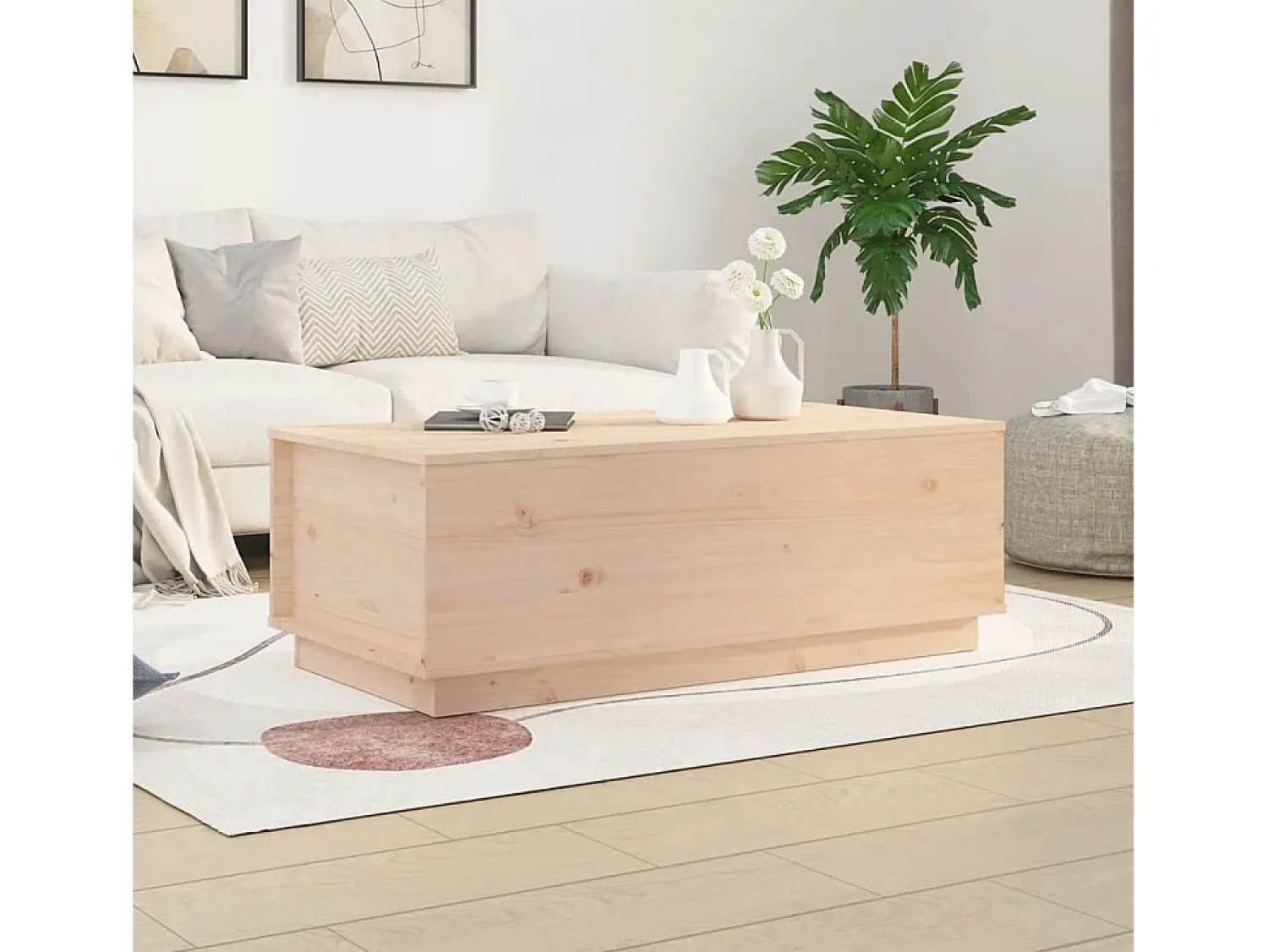 Clearance Mesa de centro | Mesa de apoio | Mesa de café 100x50x35 cm pinho maciço Castanho