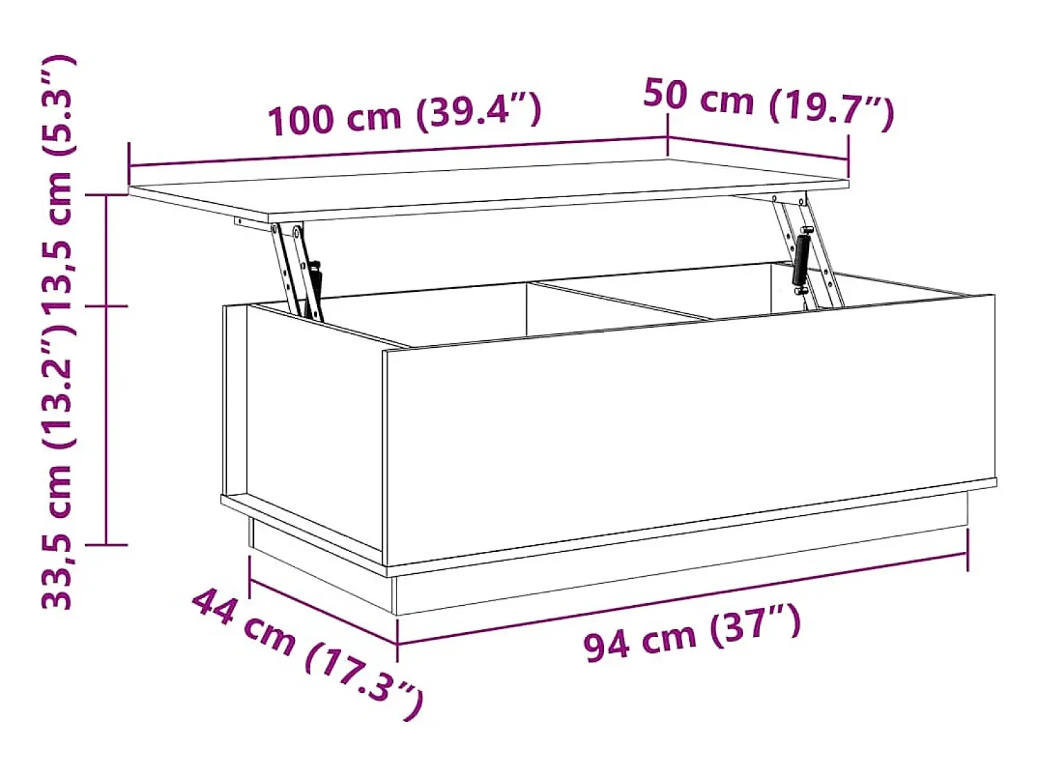 Clearance Mesa de centro | Mesa de apoio | Mesa de café 100x50x35 cm pinho maciço Castanho