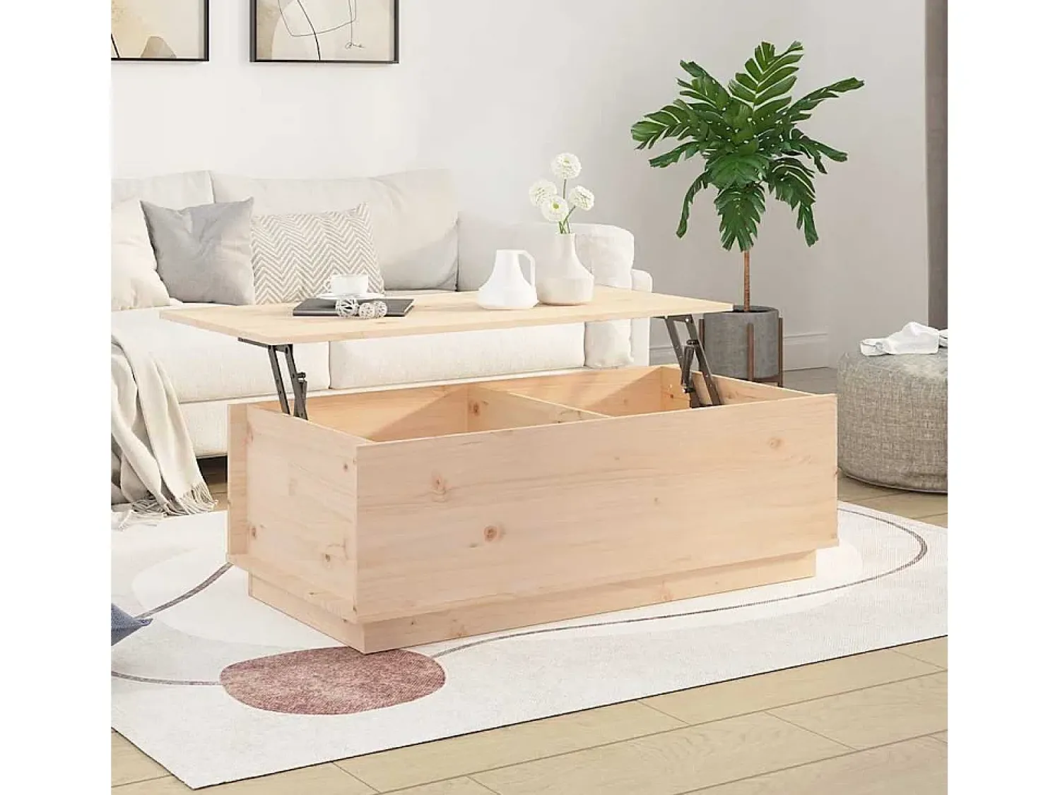 Clearance Mesa de centro | Mesa de apoio | Mesa de café 100x50x35 cm pinho maciço Castanho