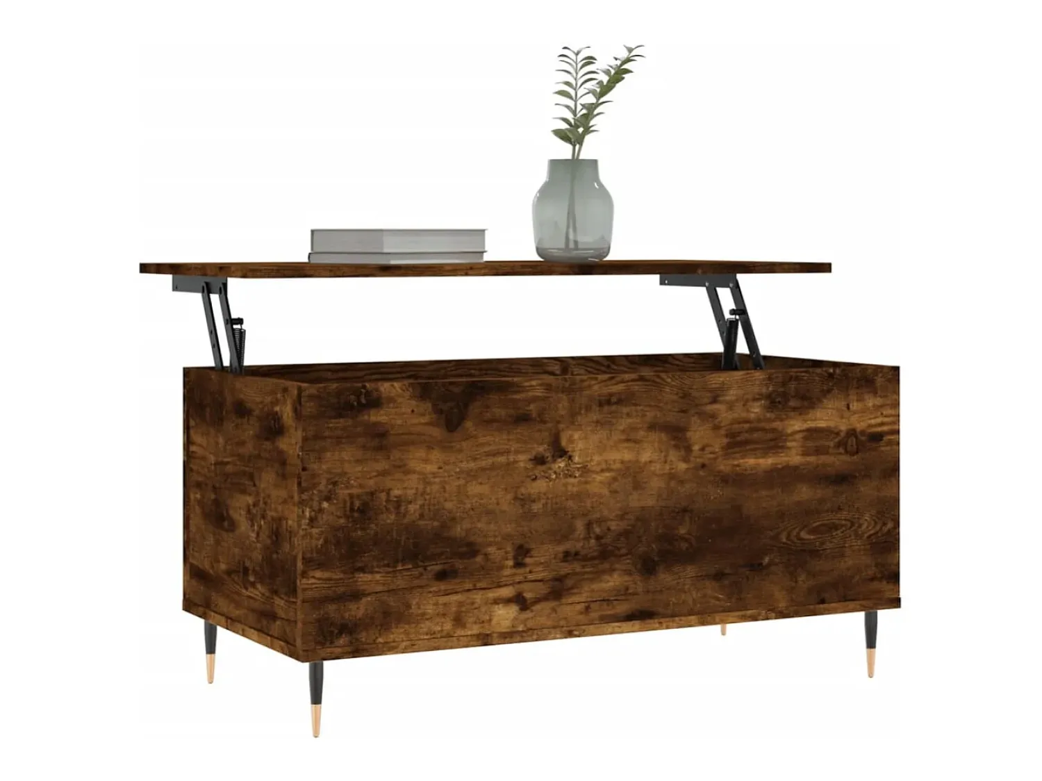Mesa De Centro* Mesa de centro | Mesa de apoio 90x44.5x45 cm derivados madeira carvalho fumado Castanho