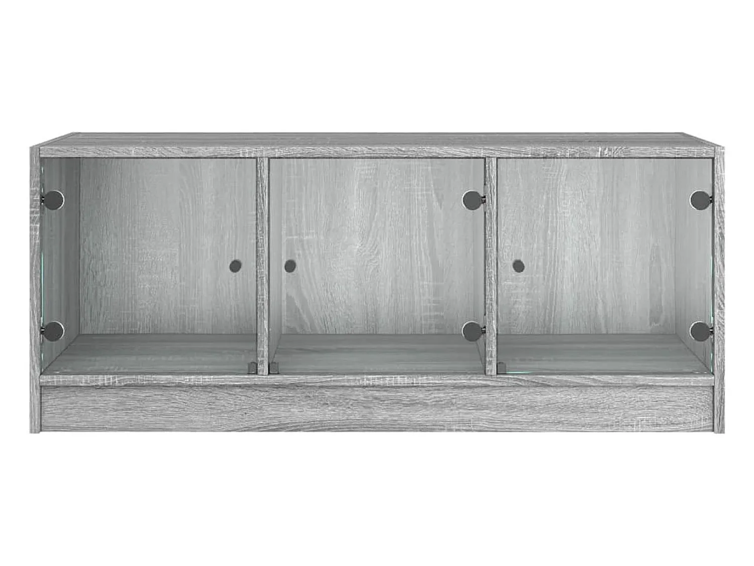 Mesa De Centro| Mesa de centro | Mesa de apoio | Mesa de café c/ portas de vidro 102x50x42 cm cinza sonoma Cinzento