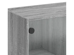Mesa De Centro| Mesa de centro | Mesa de apoio | Mesa de café c/ portas de vidro 102x50x42 cm cinza sonoma Cinzento