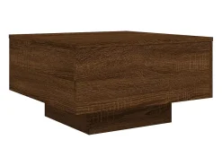 Mesa De Centro| Mesa de centro | Mesa de apoio com luzes LED 55x55x31 cm carvalho Castanho