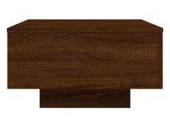 Mesa De Centro| Mesa de centro | Mesa de apoio com luzes LED 55x55x31 cm carvalho Castanho