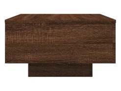 Mesa De Centro| Mesa de centro | Mesa de apoio com luzes LED 55x55x31 cm carvalho Castanho