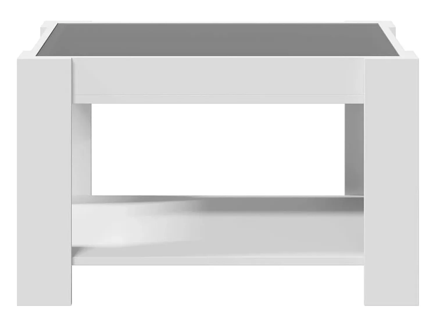 Mesa De Centro* Mesa de centro | Mesa de apoio c/ LEDs 73x53x45 cm derivados de madeira Branco