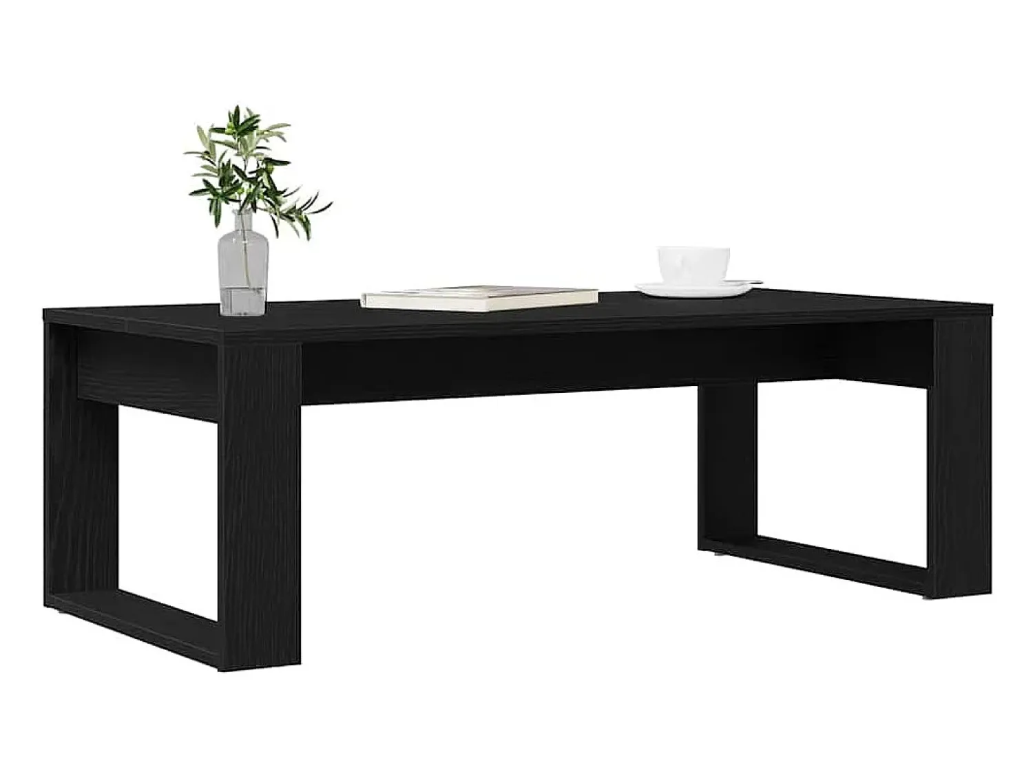 Best Mesa de centro | Mesa de apoio | Mesa de Café Carvalho 102x50x35 cm Madeira processada Preto