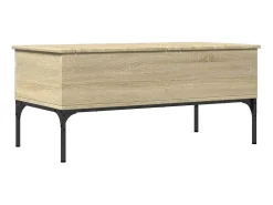 Mesa de centro | Mesa de apoio 100x50x45cm deriv. madeira/metal carvalho sonoma^ Mesa De Centro