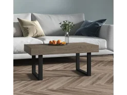 Mesa De Centro| Mesa de centro | Mesa de apoio 90x45x40 cm MDF e ferro e preto Cinzento